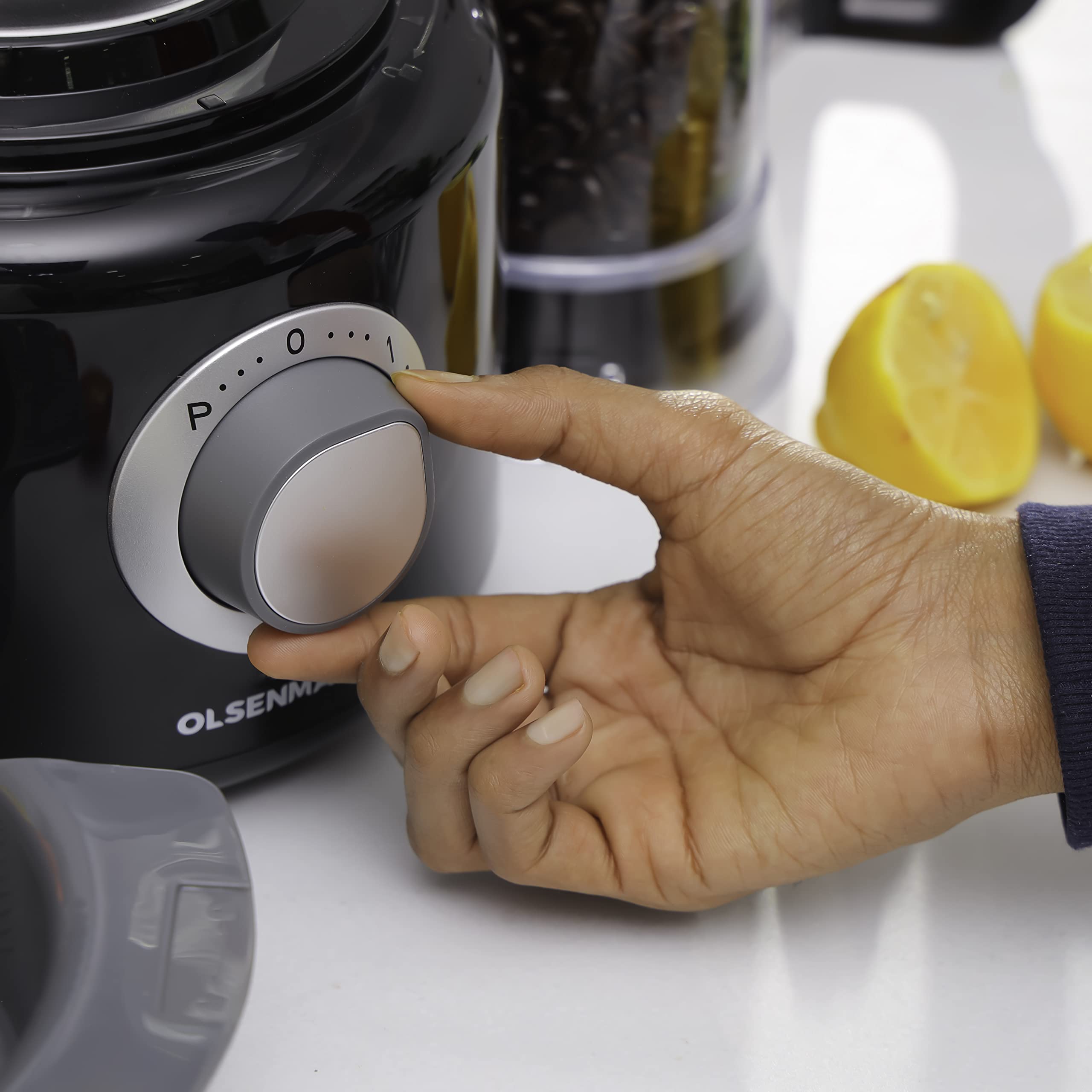 Olsenmark 10 in 1 Food Processor, 1.5L Unbreakable PC Jar,  2 Speed Settings with Pulse Function 10 Attachments Overheat Protection & Double Safety Lock BS Plug, multi color  اولسين مارك محضر طعام 10 في 1، وعاء من البولي كربونات غير قابل للكسر سعة 1.5 لتر