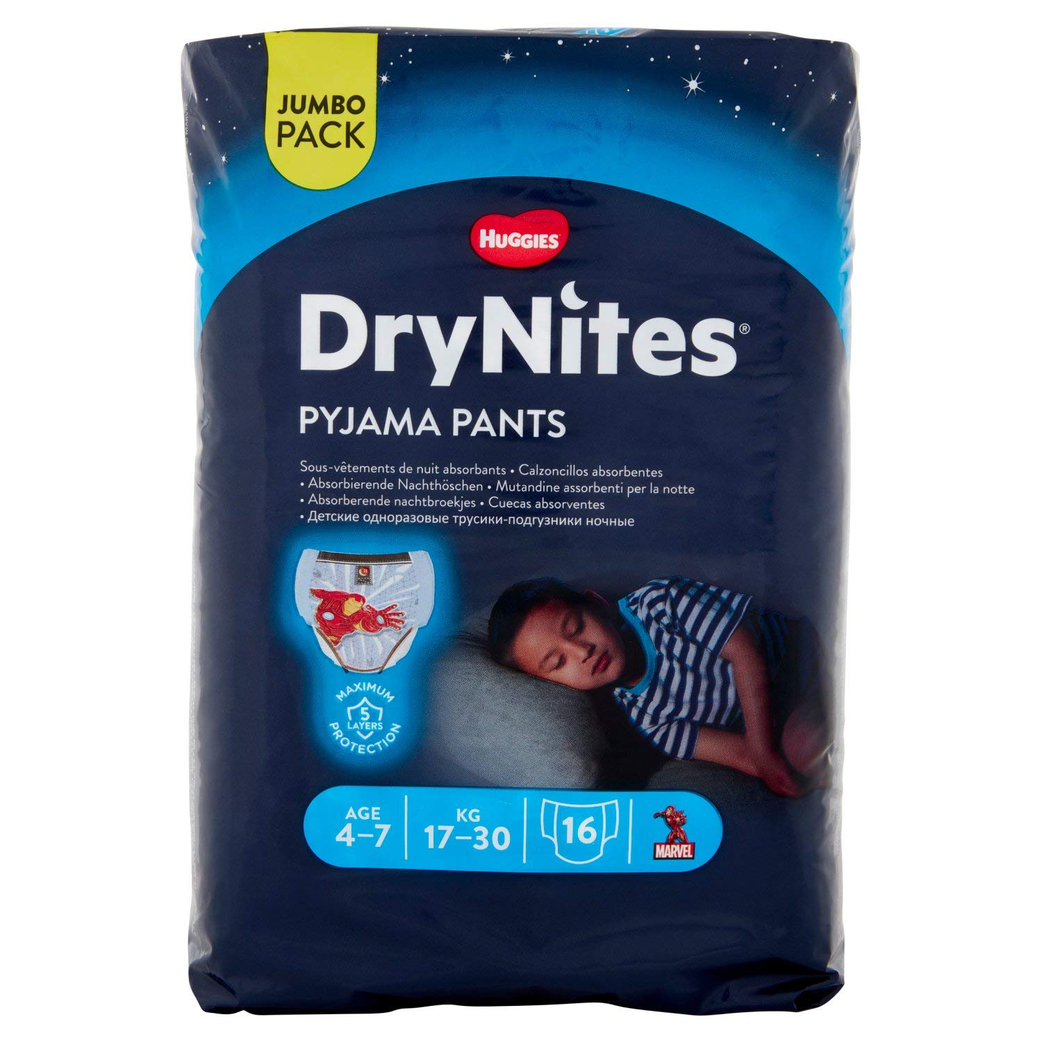 Drynites Boys Pyjama Pants 4-7 years 17-30kg 16pcs