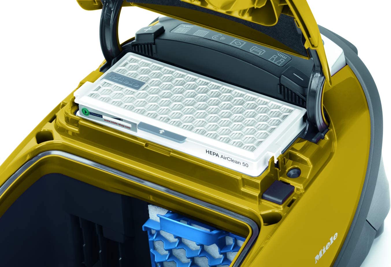 Miele Bagged Vacuum Cleaner Complete C3 Allergy With Hepa Filter, Captures 99.95% Of DUSt, Curry Yellow.