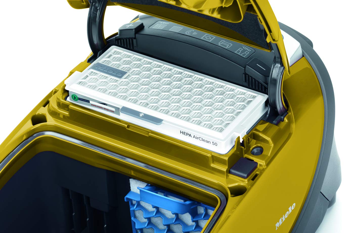 Miele Bagged Vacuum Cleaner Complete C3 Allergy With Hepa Filter, Captures 99.95% Of DUSt, Curry Yellow.