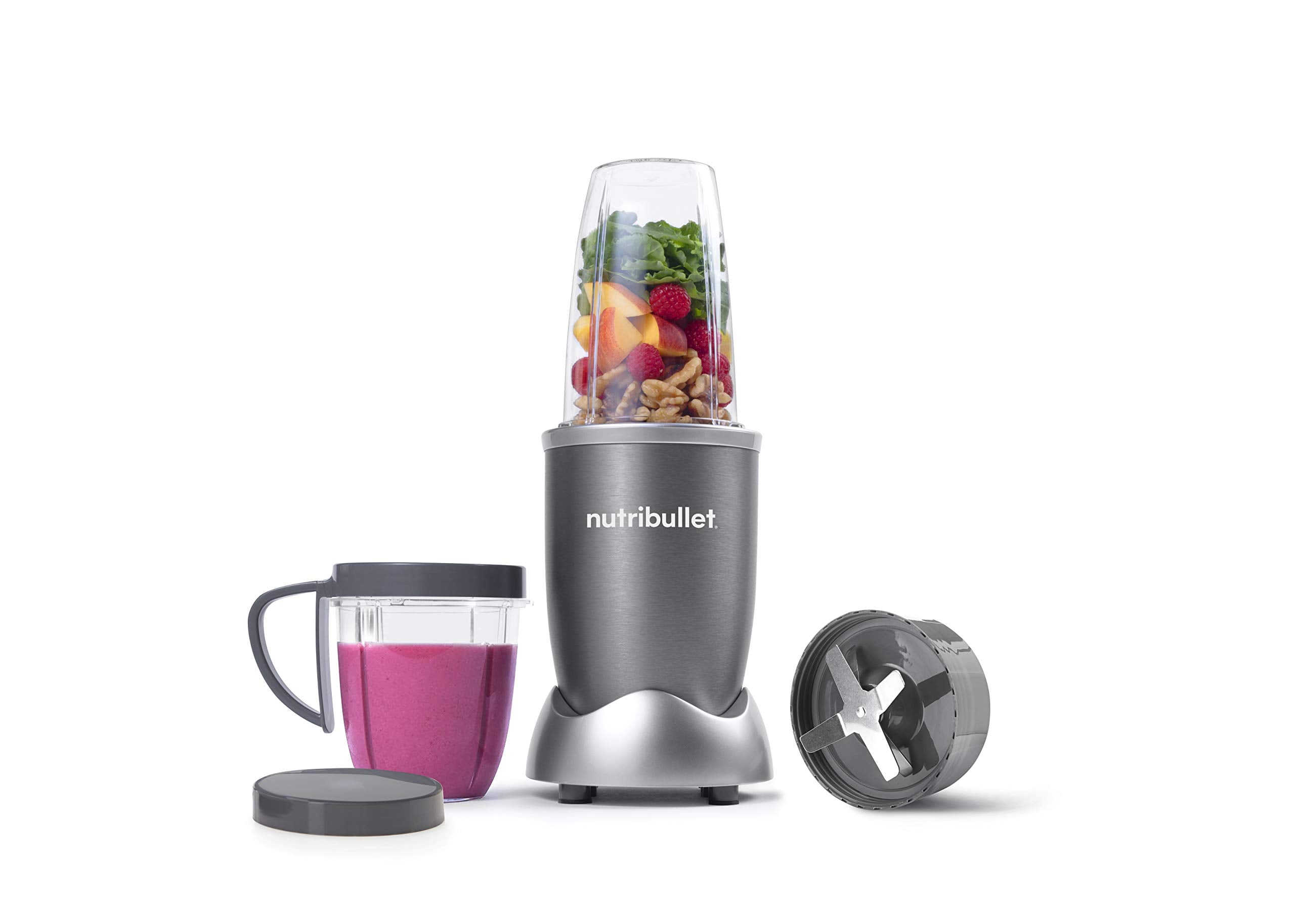 Nutribullet 600 Watts , Multi-Function High Speed Blender , Mixer System With Nutrient Extractor , Smoothie Maker, Gray , 5 Piece Set 1 year warranty