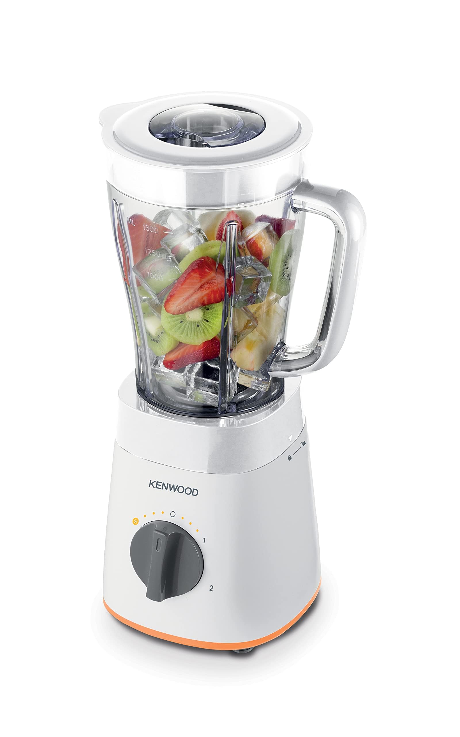 KENWOOD Blender 500W Smoothie Blender/Smoothie Maker 1.5L with Multi Mill (Grinder/Chopper), Ice Crush Function خلاط كينوود بقدرة 500 واط وسعة 1.5 لتر مع مطحنة متعددة الوظائف (مطحنة/مفرمة)، وظيفة تكسير الثلج