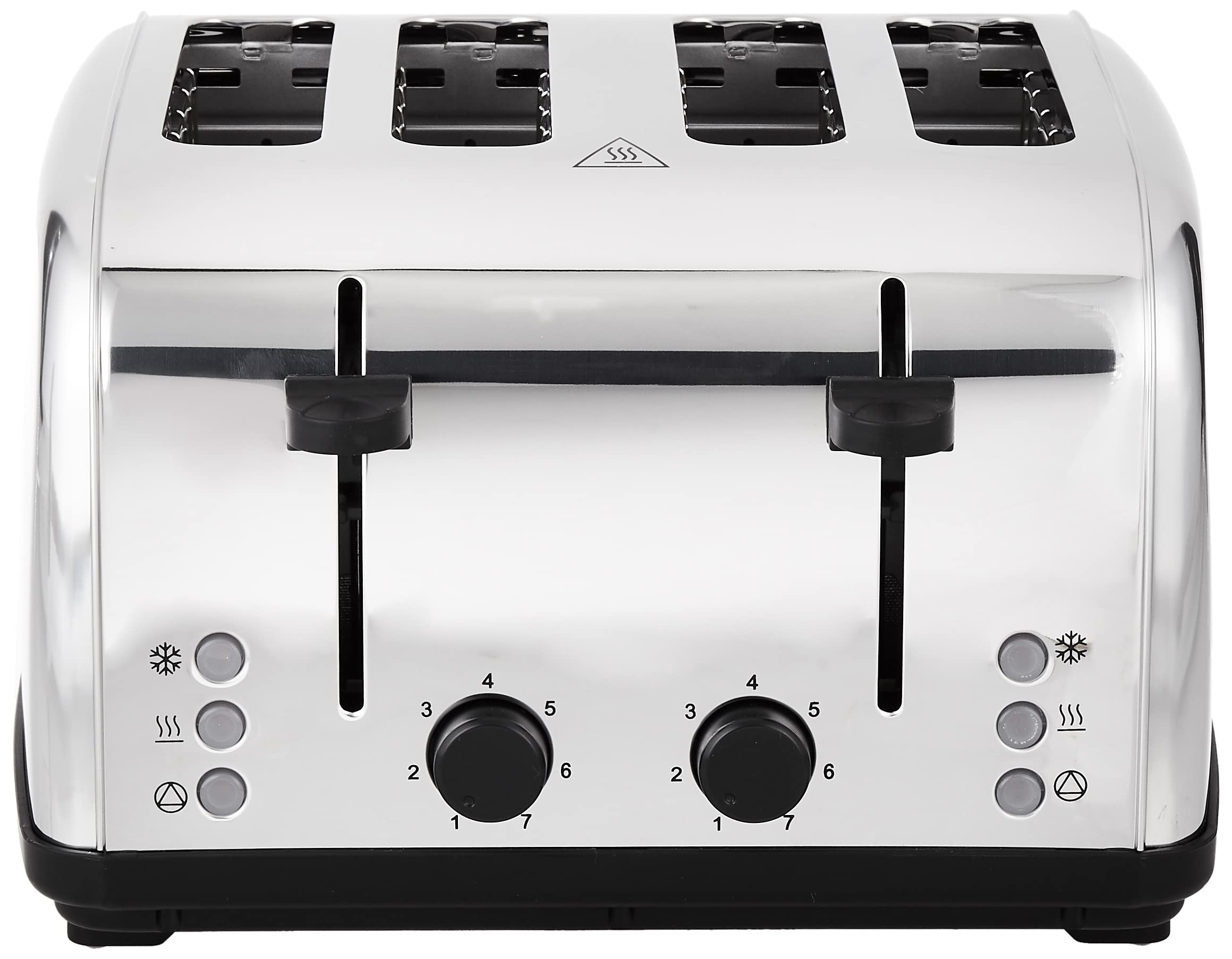 BLACK+DECKER 1800W Toaster 4 Slice 7 Stage Browning Control with Frozen Reheat حماصة الخبز بوب اب توستر من بلاك اند ديكر - ET304-B5 , Silver