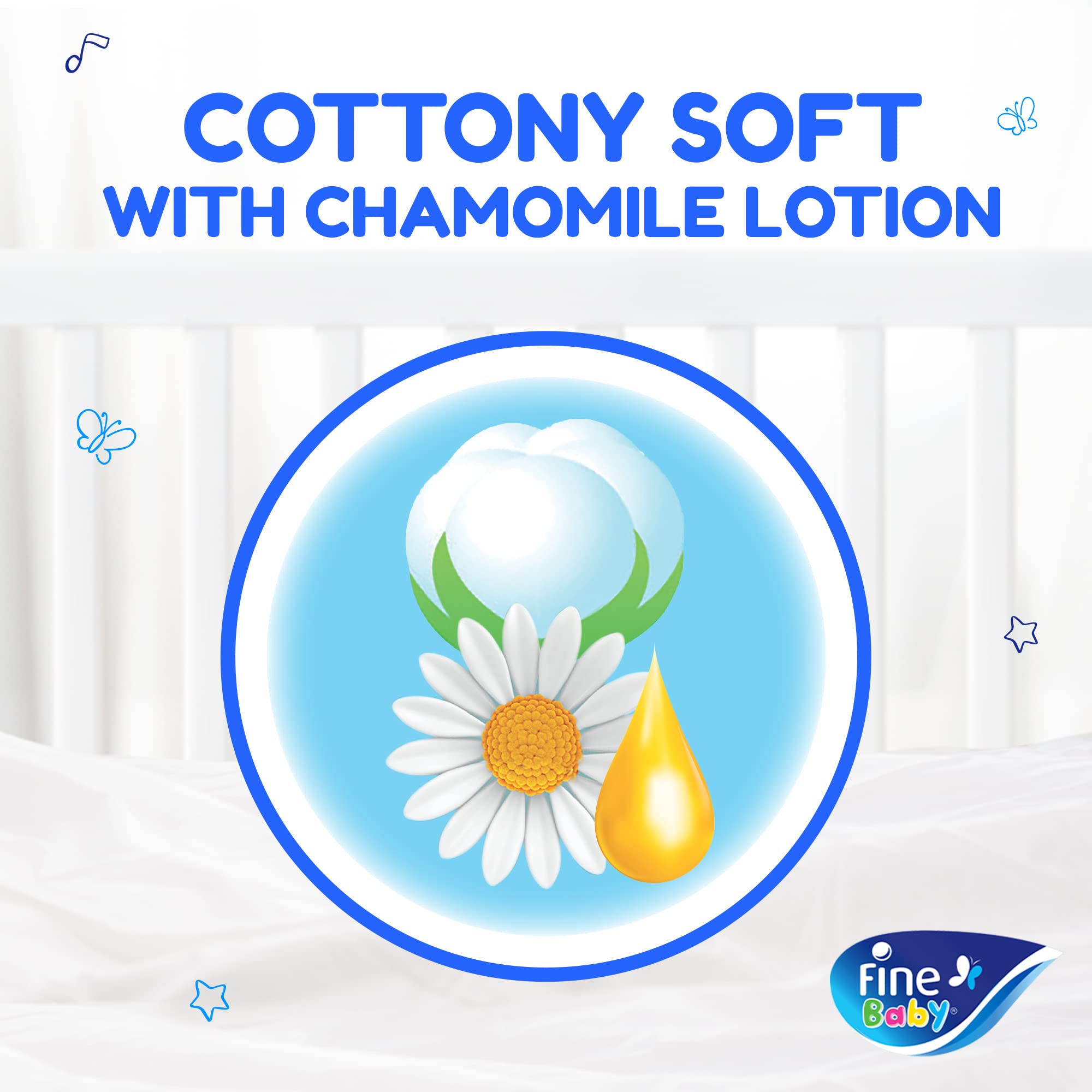 Fine Baby Diapers Size 6 Junior 16+ kg 36pcs حفاظات فاين بيبي بلوشن لمسة الأم، حجم جونيور 16+ كغم، العبوة الكبيرة 36 حفاظة