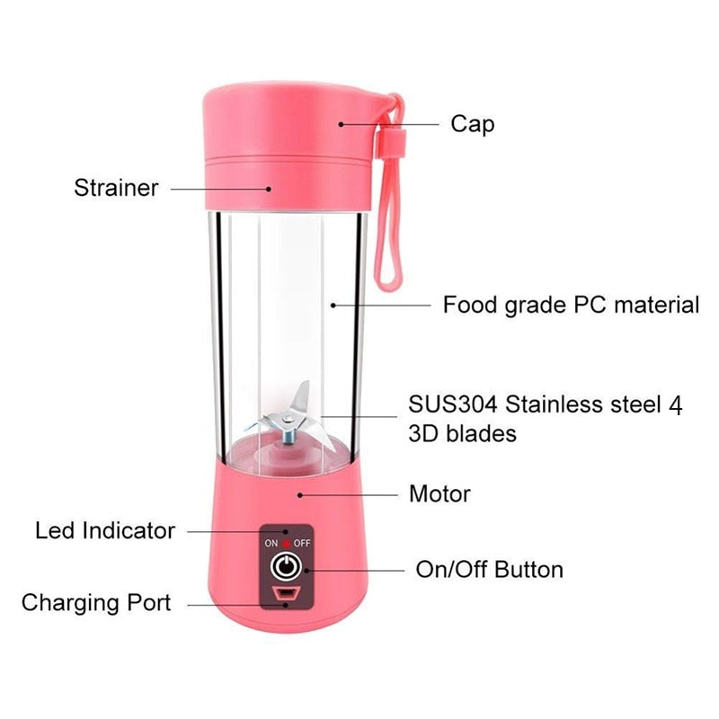 Personal USB Juicer Cup,Portable Juicer Blender,Household Fruit Mixer