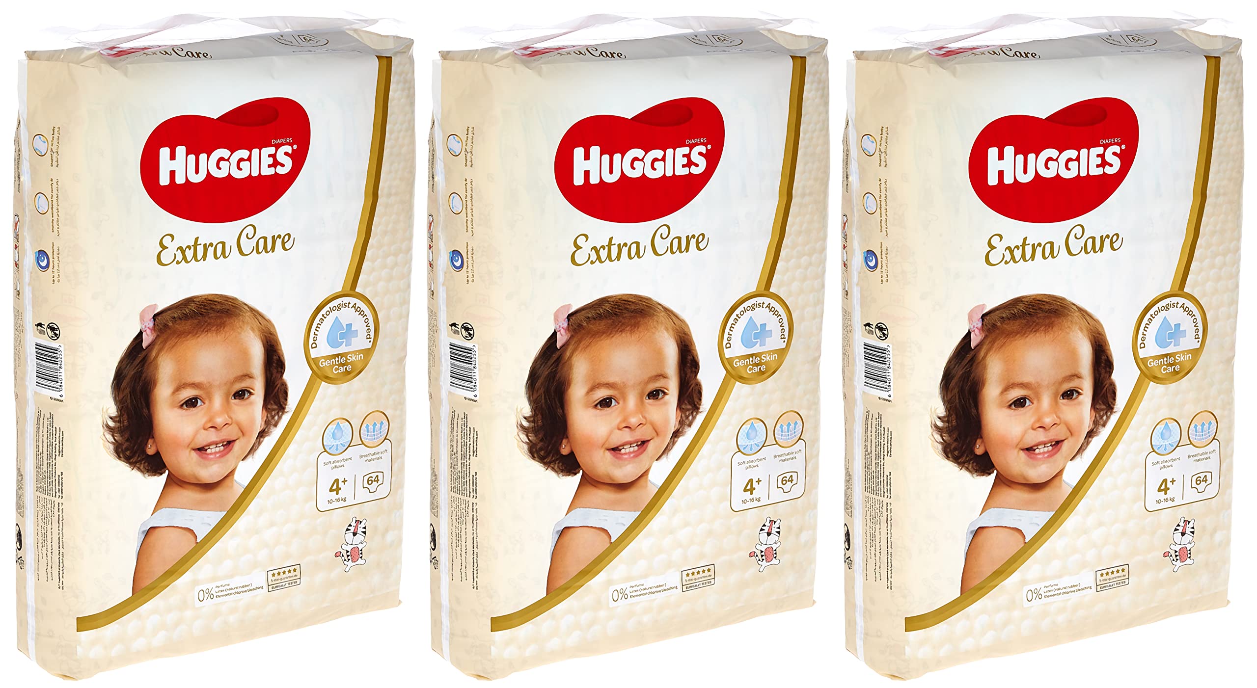 Huggies Extra Care, Size 4+, 10 -16 kg, Super Mega Pack, 192 Diapers