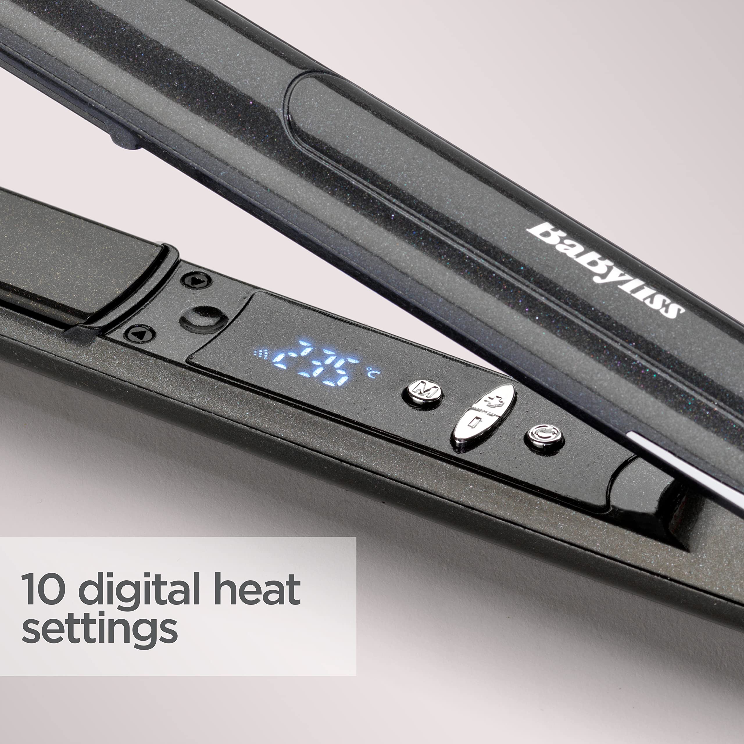 BaByliss Platinum Diamond Infused Hair Straightener | Smooth & Rapid Styling With 24mm Elongated Ceramic Plates | 10 Heat Settings Up to 235°C | Ionic Frizz Control & Auto Shut Off