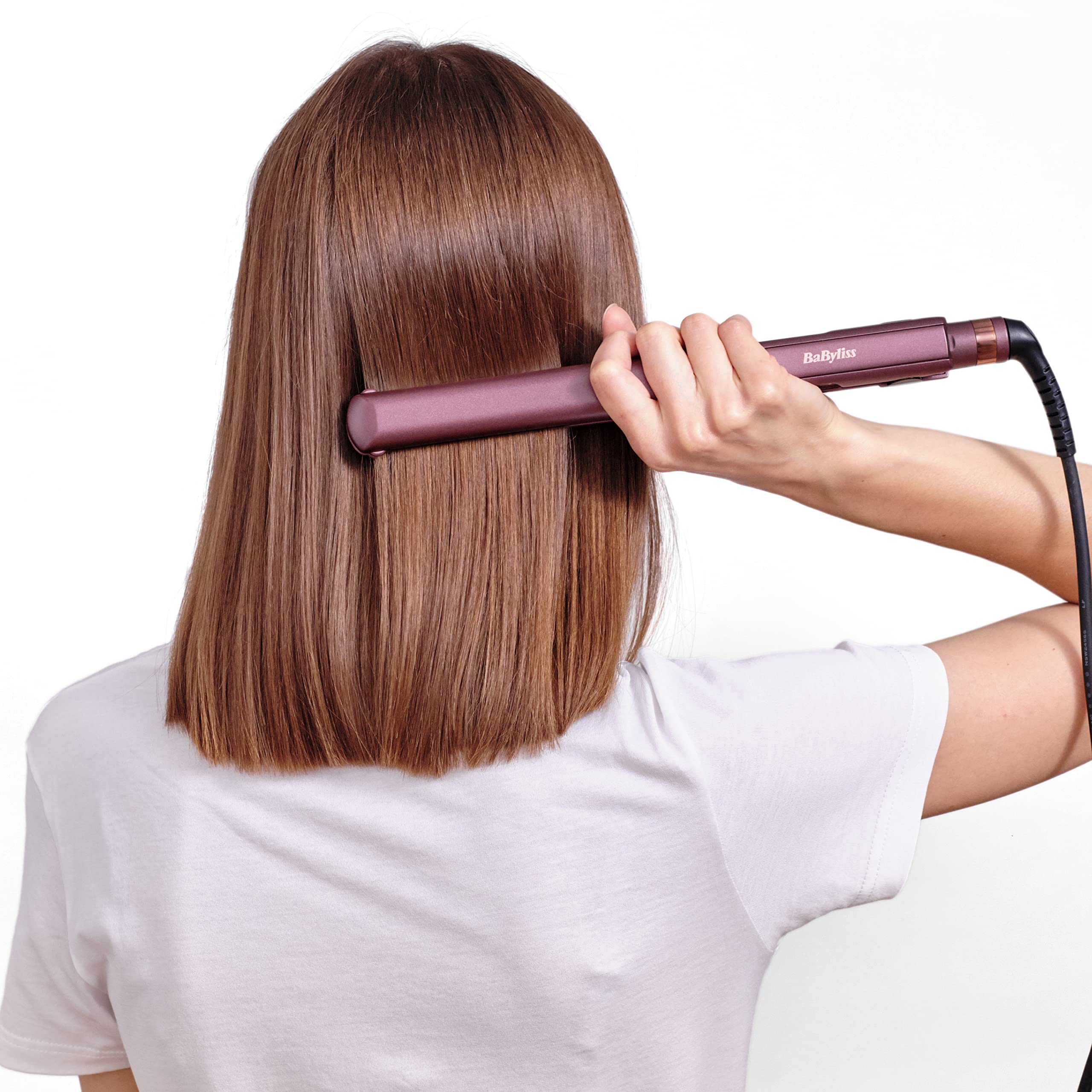 BaByliss Berry Crush 230 Hair Straightener| 10 Heat Settings From 140c - 230c For Use On All Hair Types l Long Length 3m Swivel Cord | Long Length Plates For Fast Smooth Styling | 2183PSDE(Brown)