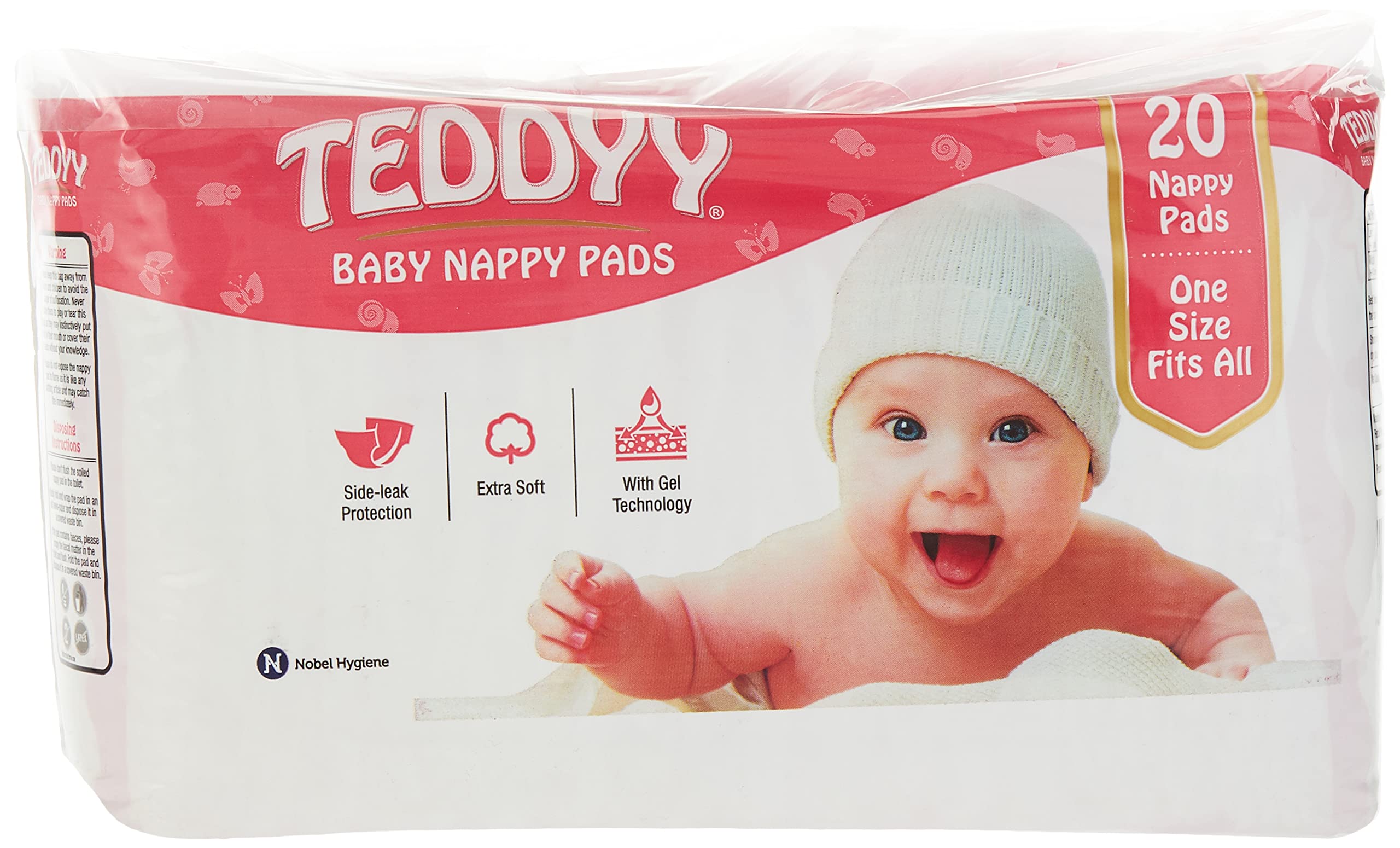 Teddyy Nappy Pads 20'S, وسادات حفاضات تيدي 50.8 سم