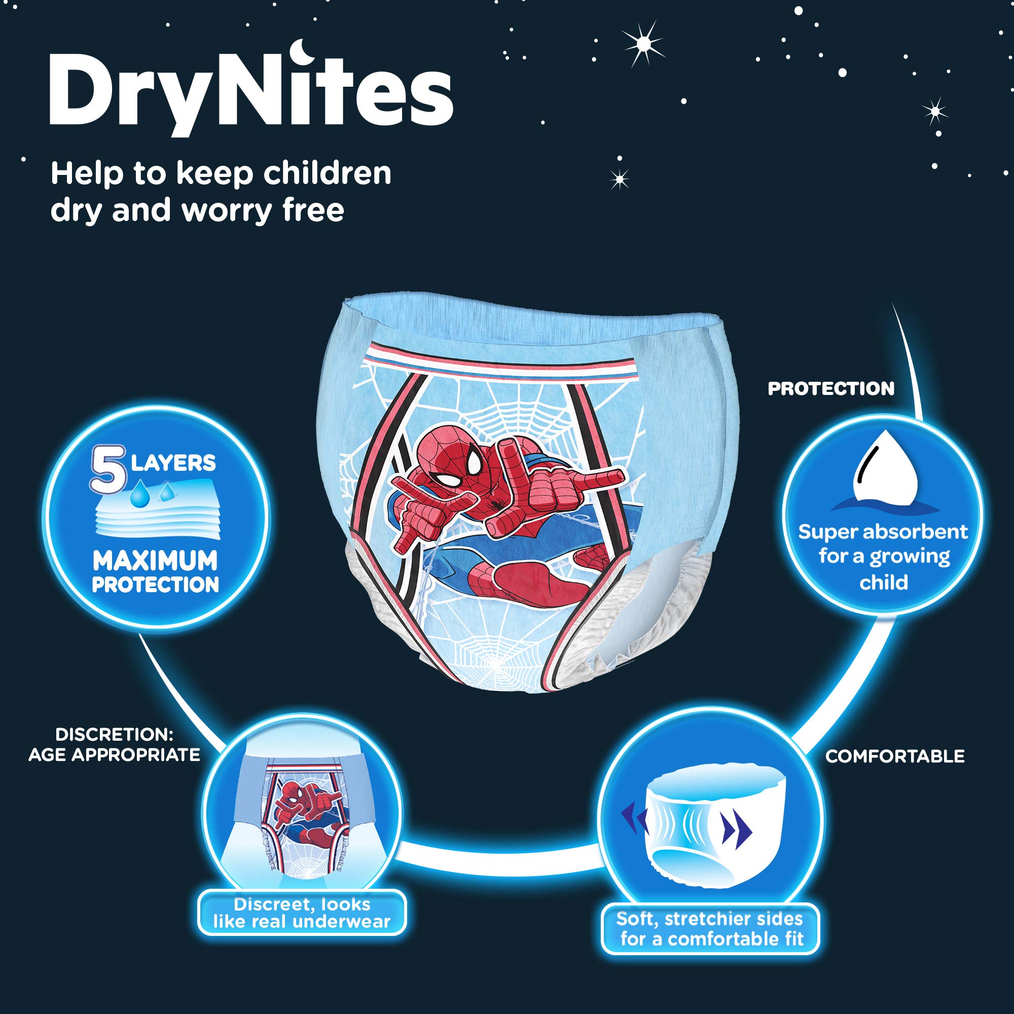 Drynites Pyjama Pants, Age 3-5 Y, Boy, 16-23 Kg, 16 Bed Wetting Pants