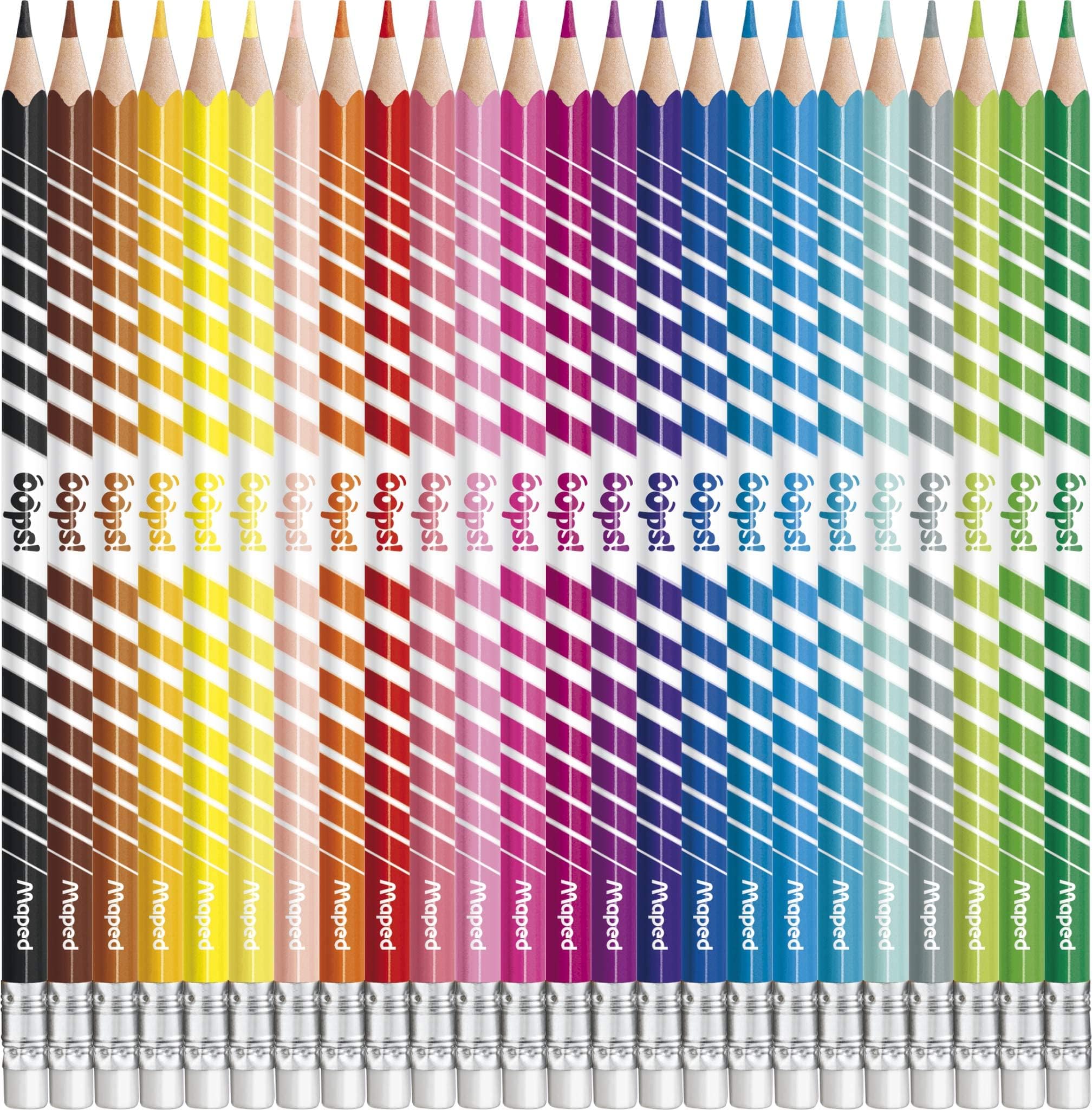 Maped Color'Peps Oops Erasable Color Pencils Set - Pack of 24 Multicolor مابد مجموعة اقلام تلوين اوبس قابلة للمسح من كولور بيبس - عبوة من 24 قطعة متعددة الالوان