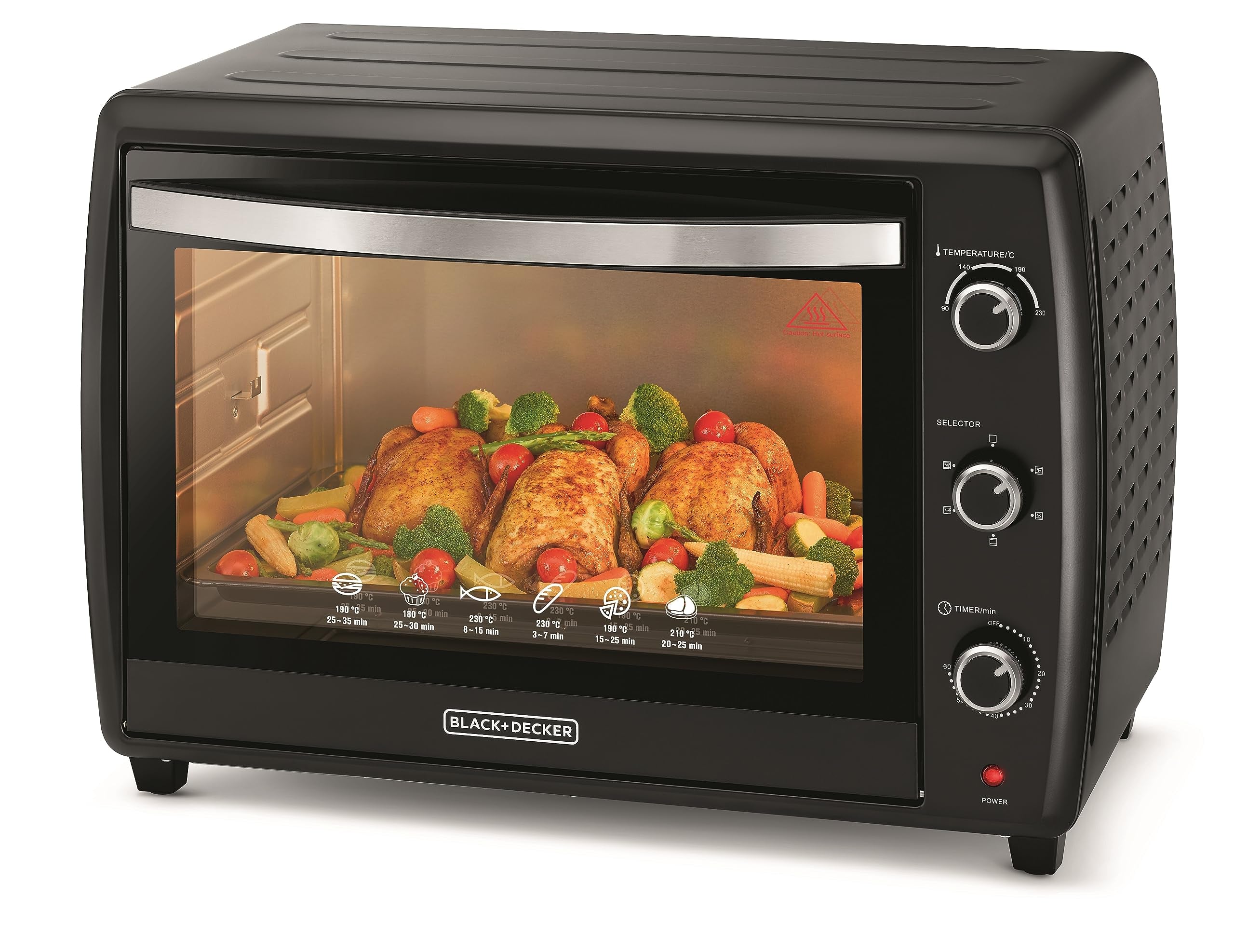 Black & Decker 2200W 70L Toaster Oven Temp Setting, Double Grill With Convection And Glass Door فرن تحميص خبز من بلاك + ديكر زجاج مزدوج، 70 لتر