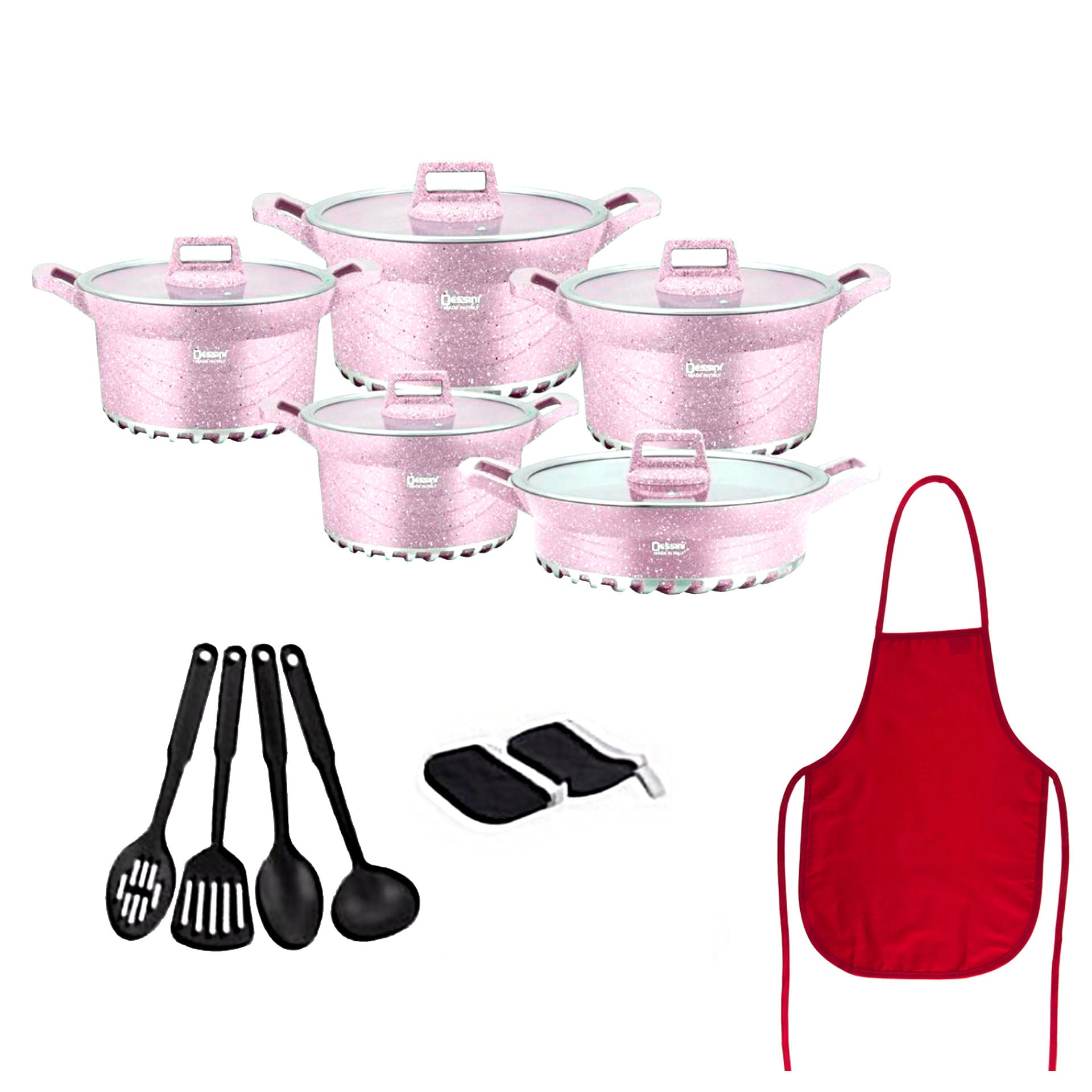 DESSINI 17 GRANITE COOKWARE SET  طقم طناجر جرانيت 17 قطعة من ديزني