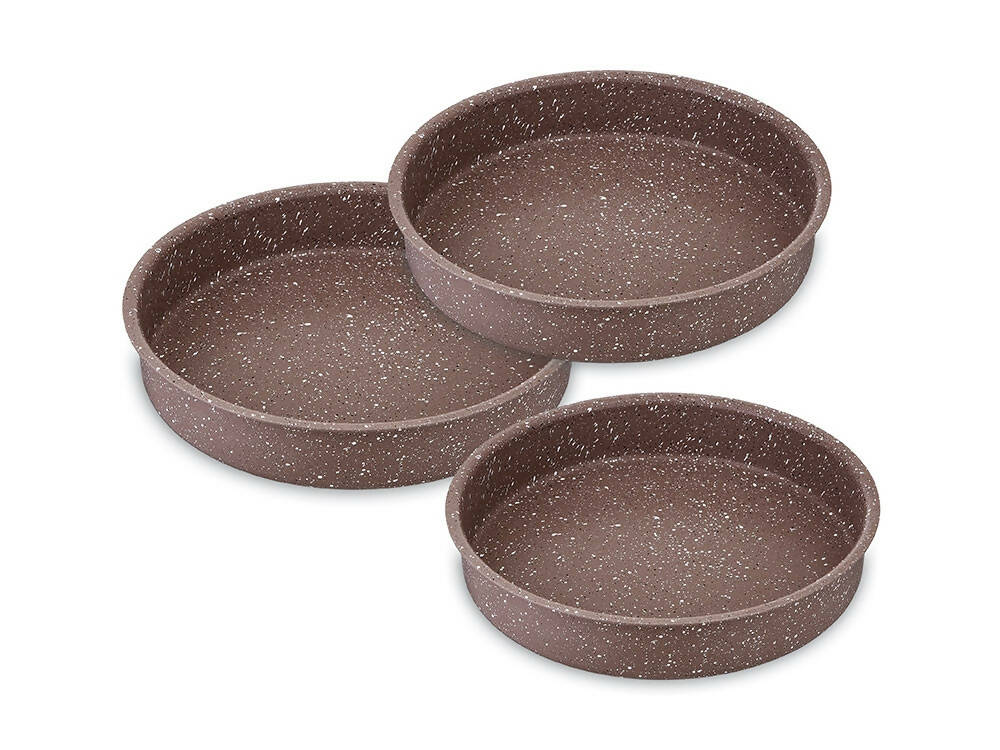 SAFLON- 3PCS GRANITEC OVEN TRAYS -BROWN COLOR -MADE IN TURKEY