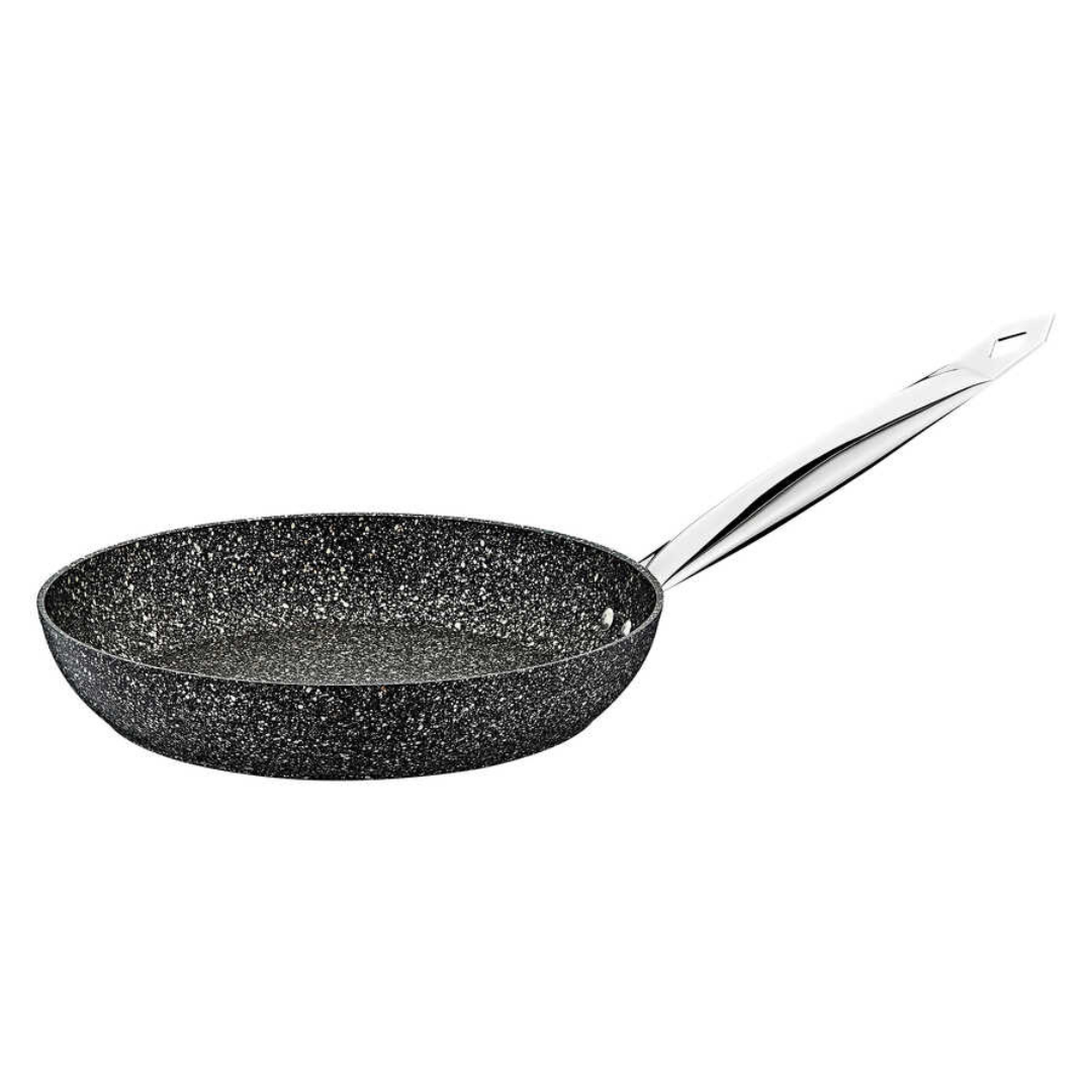 OMS - 24cm Granitec Frypan with Induction Black Color -Made in Turkey -